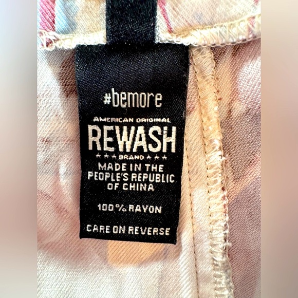 Rewash Brand Floral Smocked-Waist Cropped Wide-Leg Pants 🌸 Size M - Picture 12 of 16